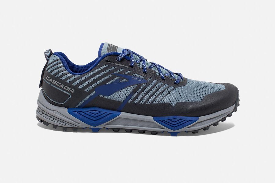 Zapatillas Trail Brooks Cascadia 13 Hombre Azules/Negras España NUMA70425